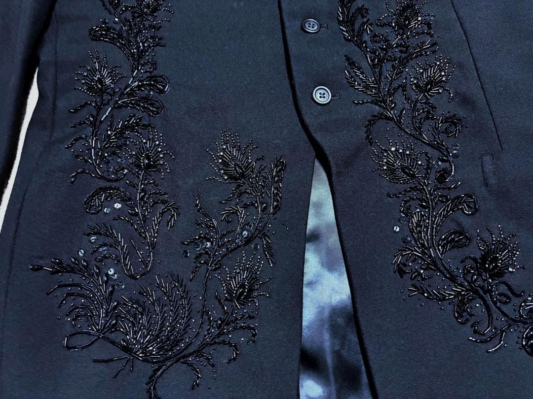 ◆FICCE UOMO ヨシユキコニシ ビーズ装飾マオカラ―ジャケット/美品◆