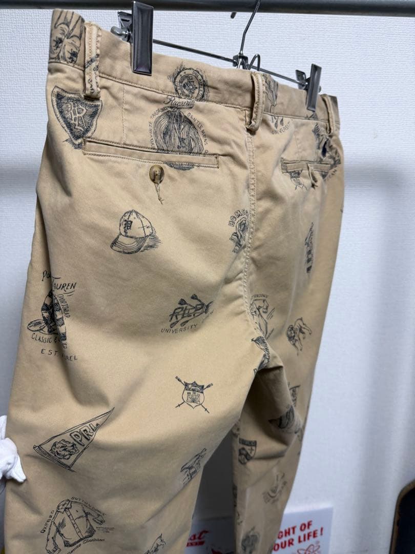 POLO RALPH LAUREN チノパンツ 総柄 手描き トラウザーズ 32 - メルカリ