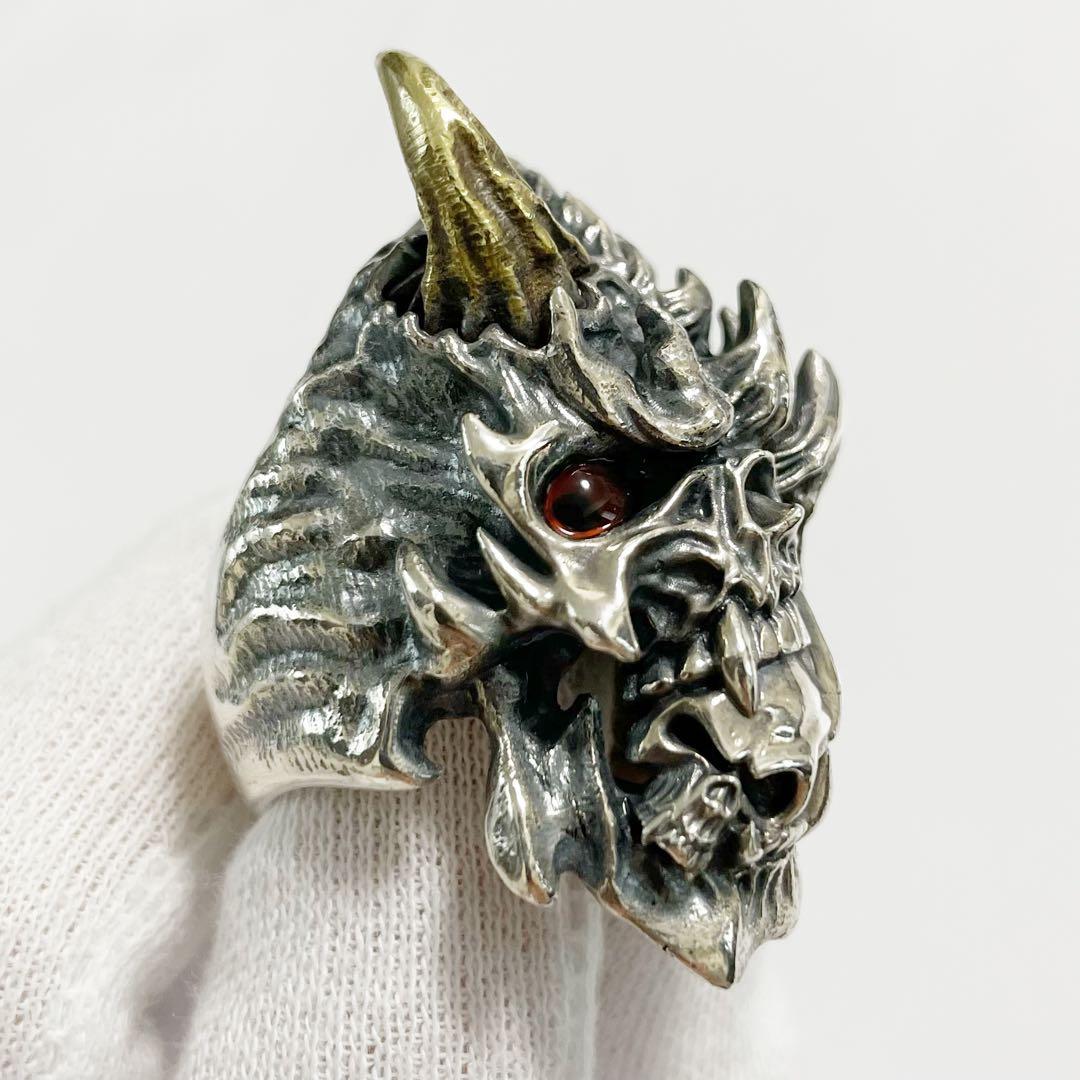 希少　ストレンジフリークデザインス　スカル　リング　シルバー　ホーン　角