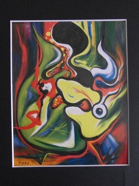 岡本太郎、〈裂けた顔〉、希少な額装用画集より、状態良好、新品額装付、巨匠