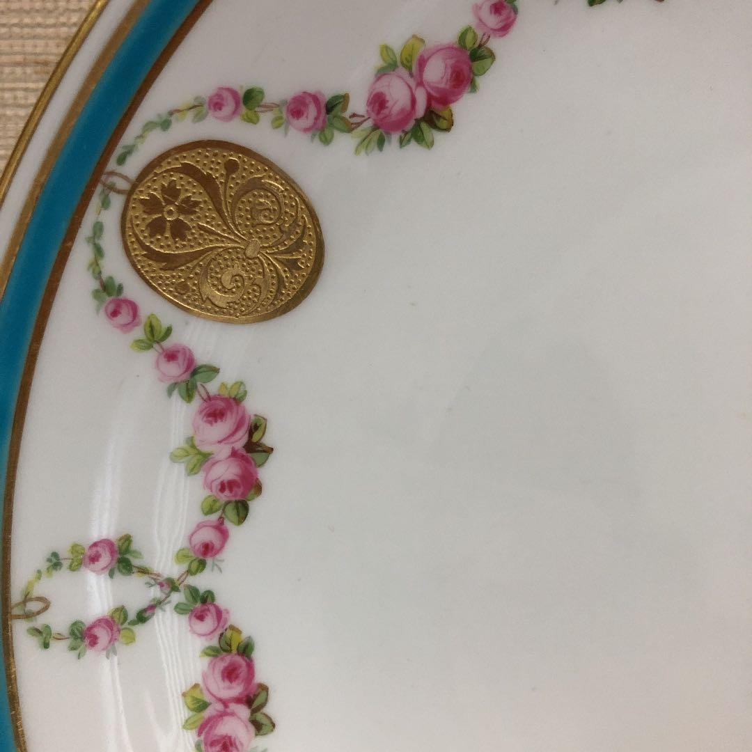 英国アンティーク MINTON ミントン 花文（赤）オープンワーク 金彩