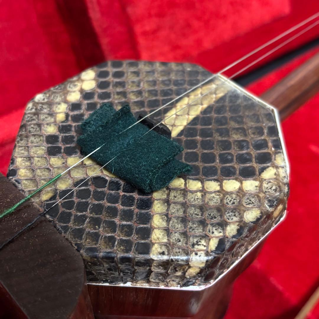 二胡　中国胡弓　中国琴 　蛇皮　ケース付き