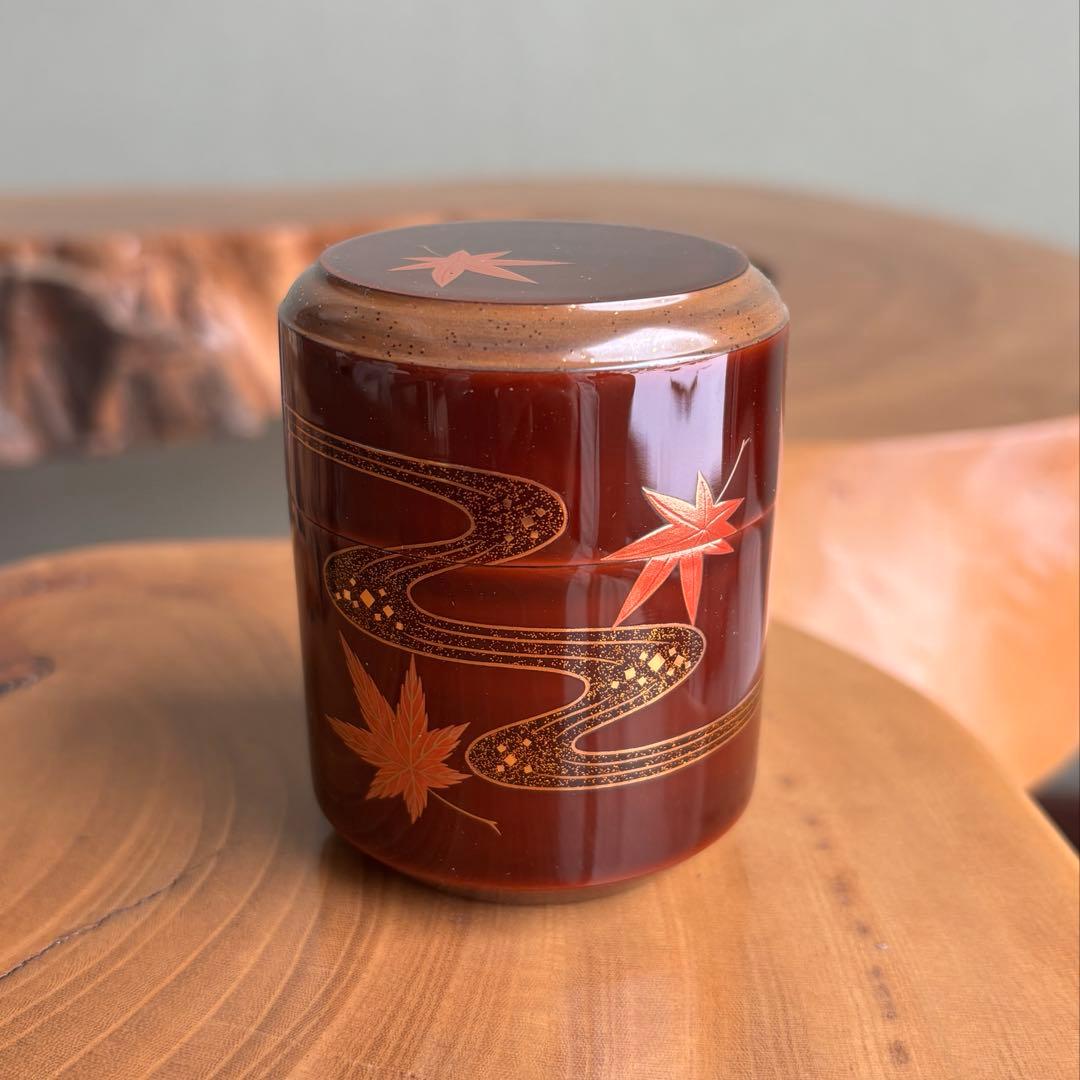 中村宗悦作 「流水に紅葉」唐戸面長棗 茶道具 共箱の通販はau PAY