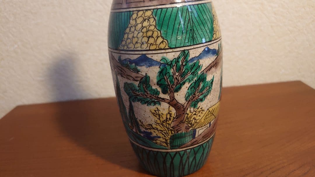 九谷焼　青九谷　青手　吉田屋窯　松山窯　明治九谷　蔵出し　徳利　大徳利　１客