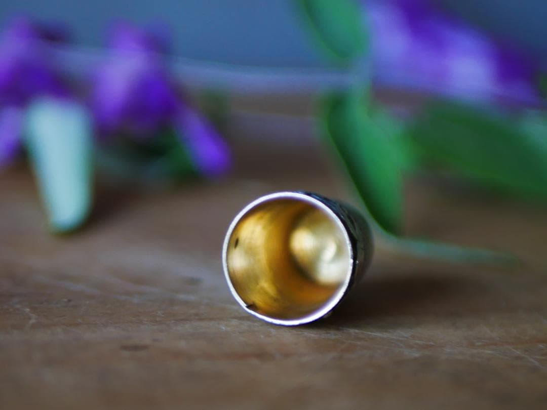 純銀 ヤドリギ フレンチシルバー 指ぬき フランスアンティーク