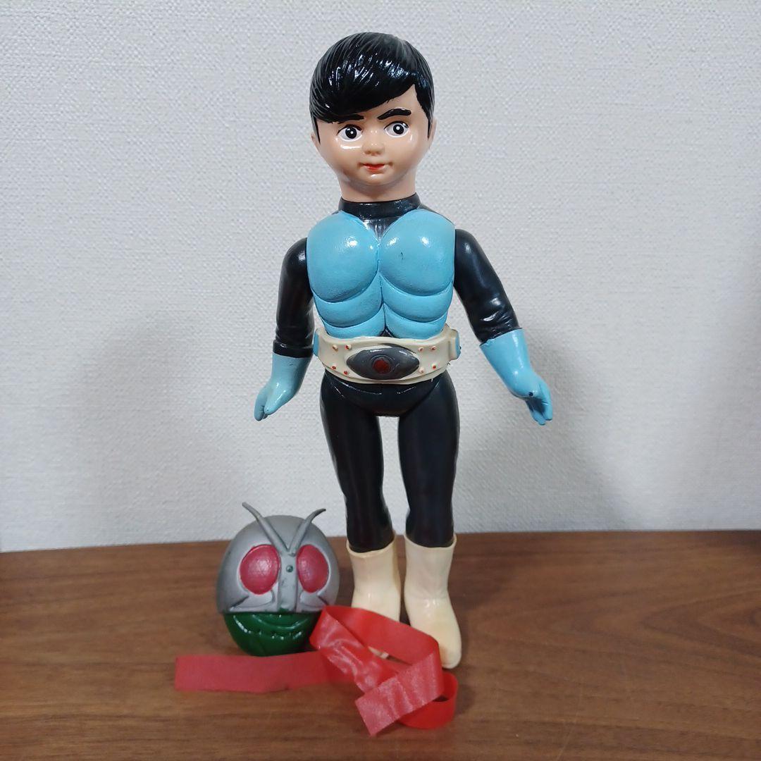 無版権　パチもの「仮面ライダー」風の面取れ希少ソフビフィギュア