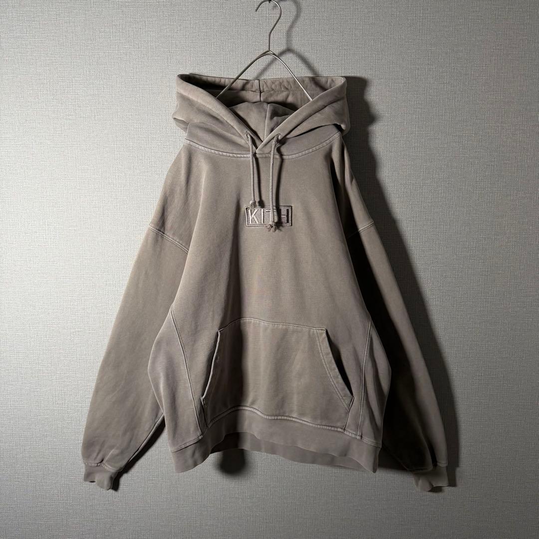 完売モデル★KITH キス パーカー フーディ ボックスロゴ オリーブ M〜L