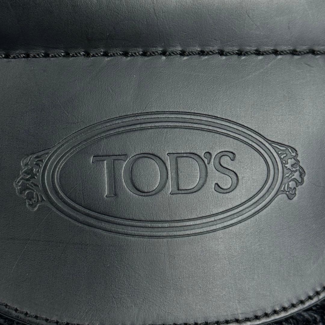 TOD'S■ラフィア かごバッグ 2way ショルダーバッグ 巾着型 ブラック