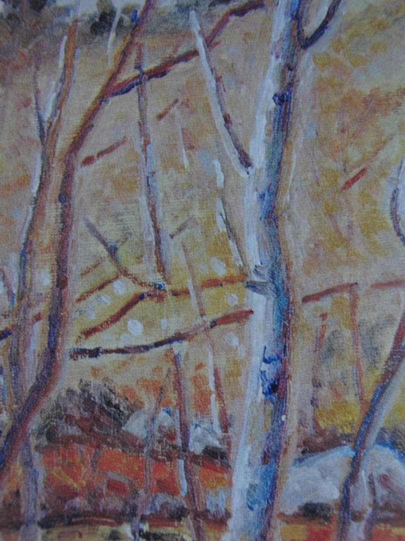 大久保作次郎、【木立】、希少な額装用画集より、新品額装付、状態良好