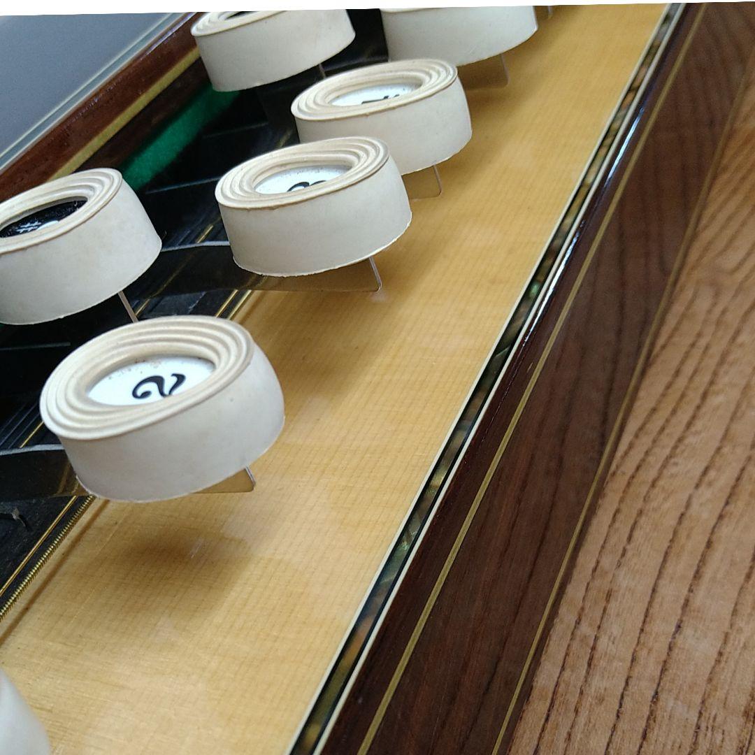 A490 菊八重 大正琴F28JSハードケースショルダーケース栞ピック笛弦美品