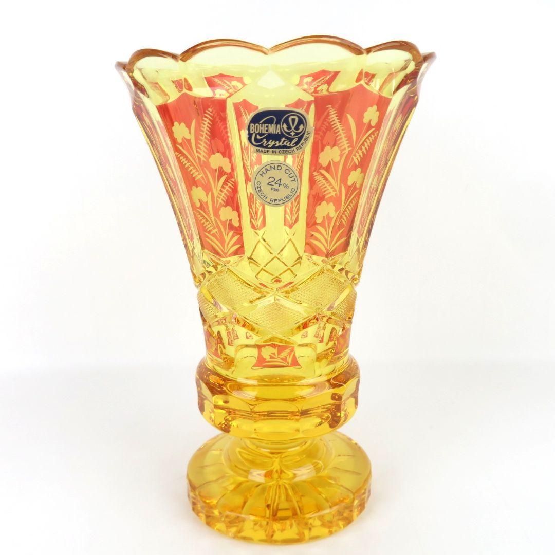 BOHEMIA LEAD Crystal Glass リード クリスタル 花瓶 Vintage Bohemia