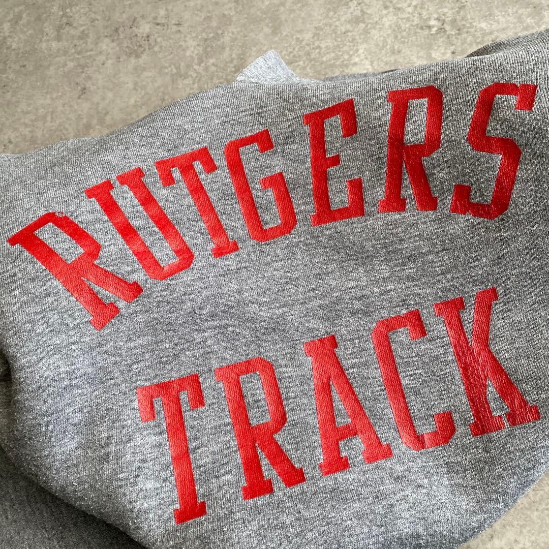 好プリント 80s ラッセル RUTGERS TRACK パーカー USA製 L