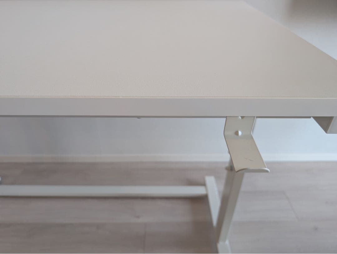 昇降デスク ホワイト 幅100cm 7段階高さ調整 電源タップホルダ&フック付き