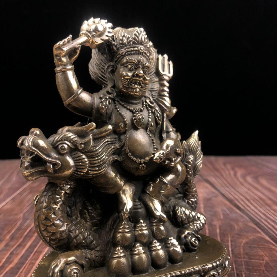 騎竜黄財神仏像 現代工芸品 美術品 置物