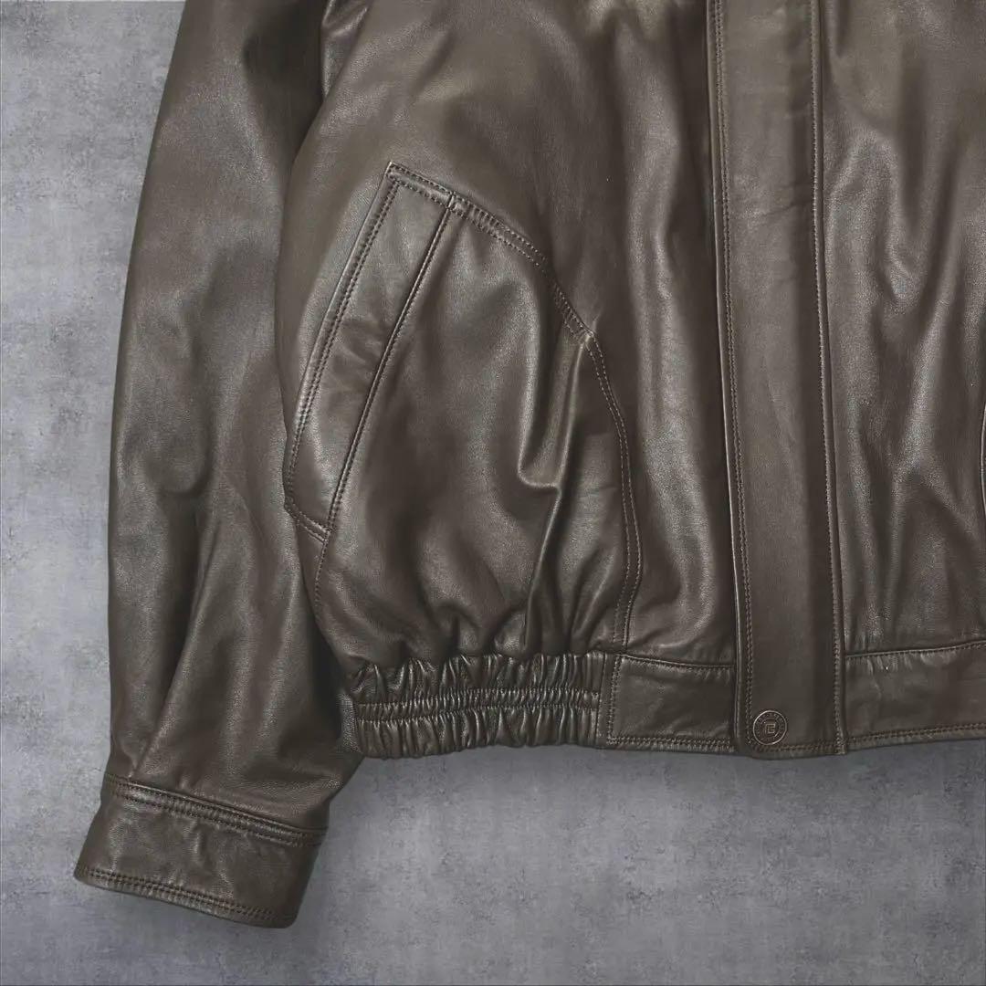 美品】 ピエールバルマン レザーブルゾン ラムレザー 短丈 ブラウン