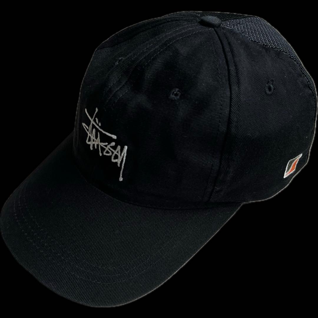 刺繍ロゴ” old stussy 6パネル キャップ メッシュ 90s 00s