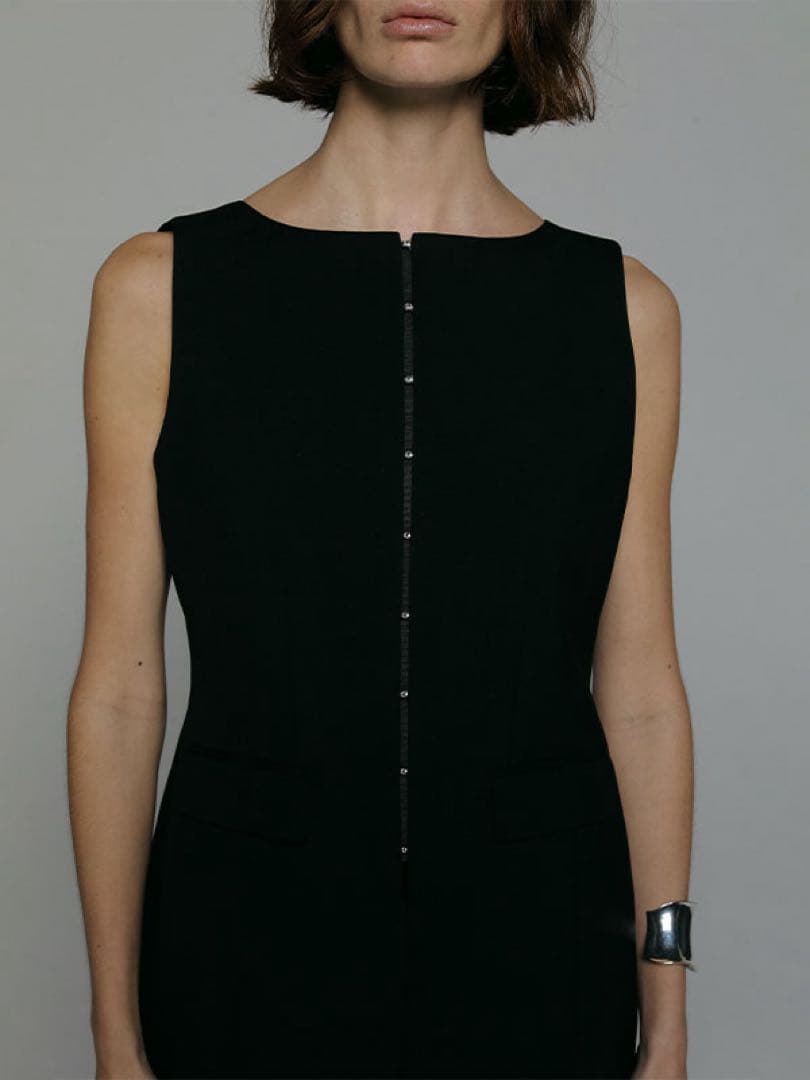 SANTEフロントホックボートネックベスト　ブラック