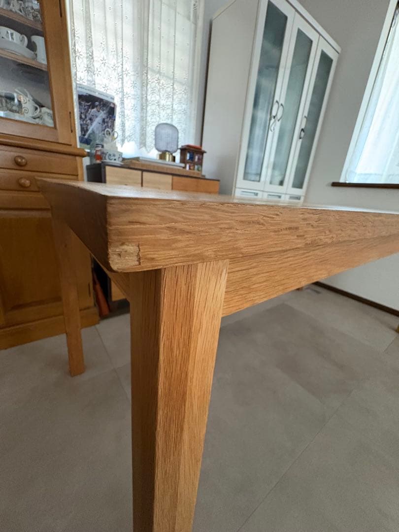 ダイニングテーブル180cm 無印良品 廃版 オーク材 無垢 オイル塗装