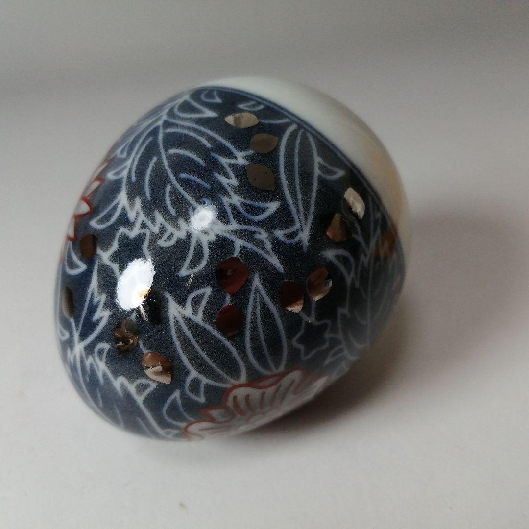 人間国宝 十四代 今泉今右衛門 色絵 墨色 墨はじき 草花文 置物