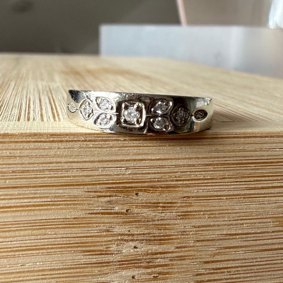 agate SILVER Pt200 ダイヤモンド リング 11 号0.08