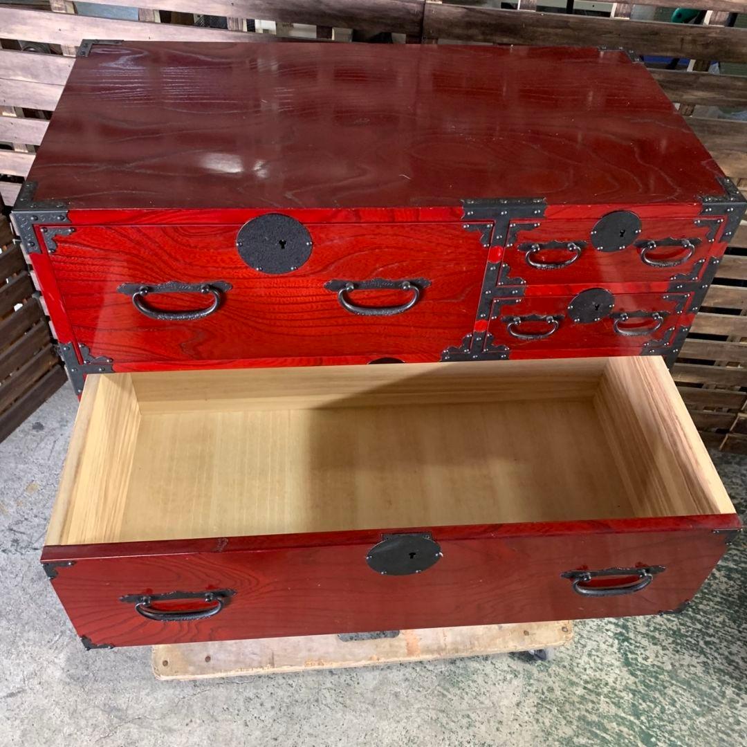 J412 青木産業 くれない W 870 昭和レトロ 和箪笥