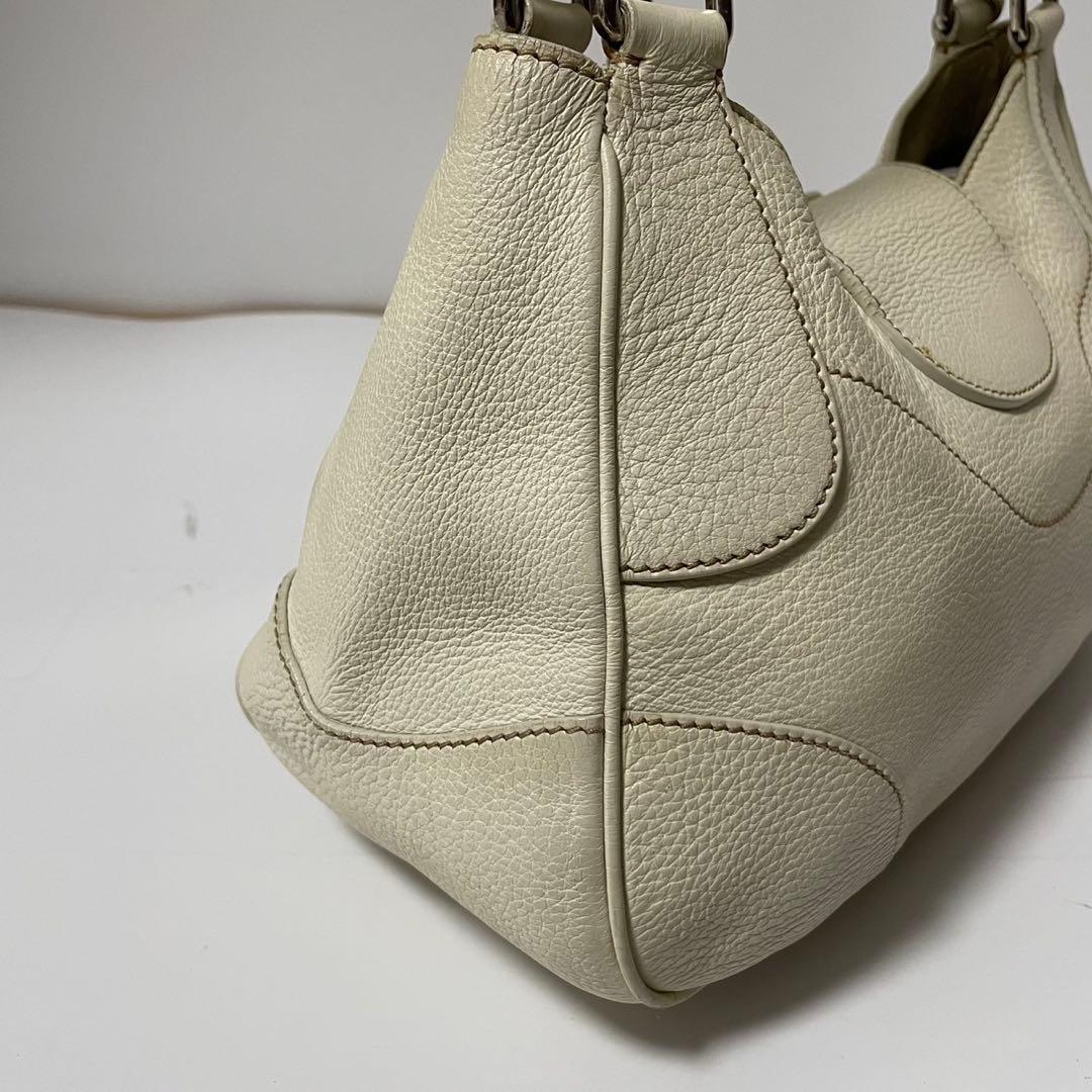 ■美品■ PRADA ハンドバッグ　ワンショルダー アイボリー　レザー