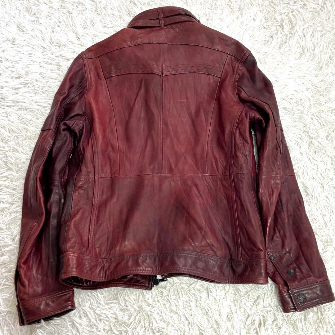 ✨美品✨ NICOLE レザージャケット L ボルドー 羊革 48 レッド