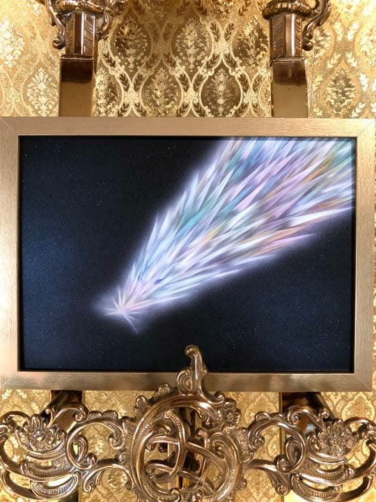 宇宙エナジーアート】高次元瞑想絵画 6次元眷属神『光龍』【A4サイズ額縁