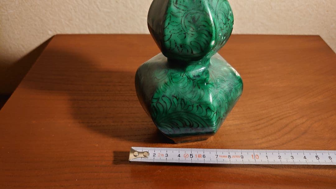 古九谷 九谷焼 徳利 ねじり 花入 蔵出し 江戸期 角福 緑釉 1客