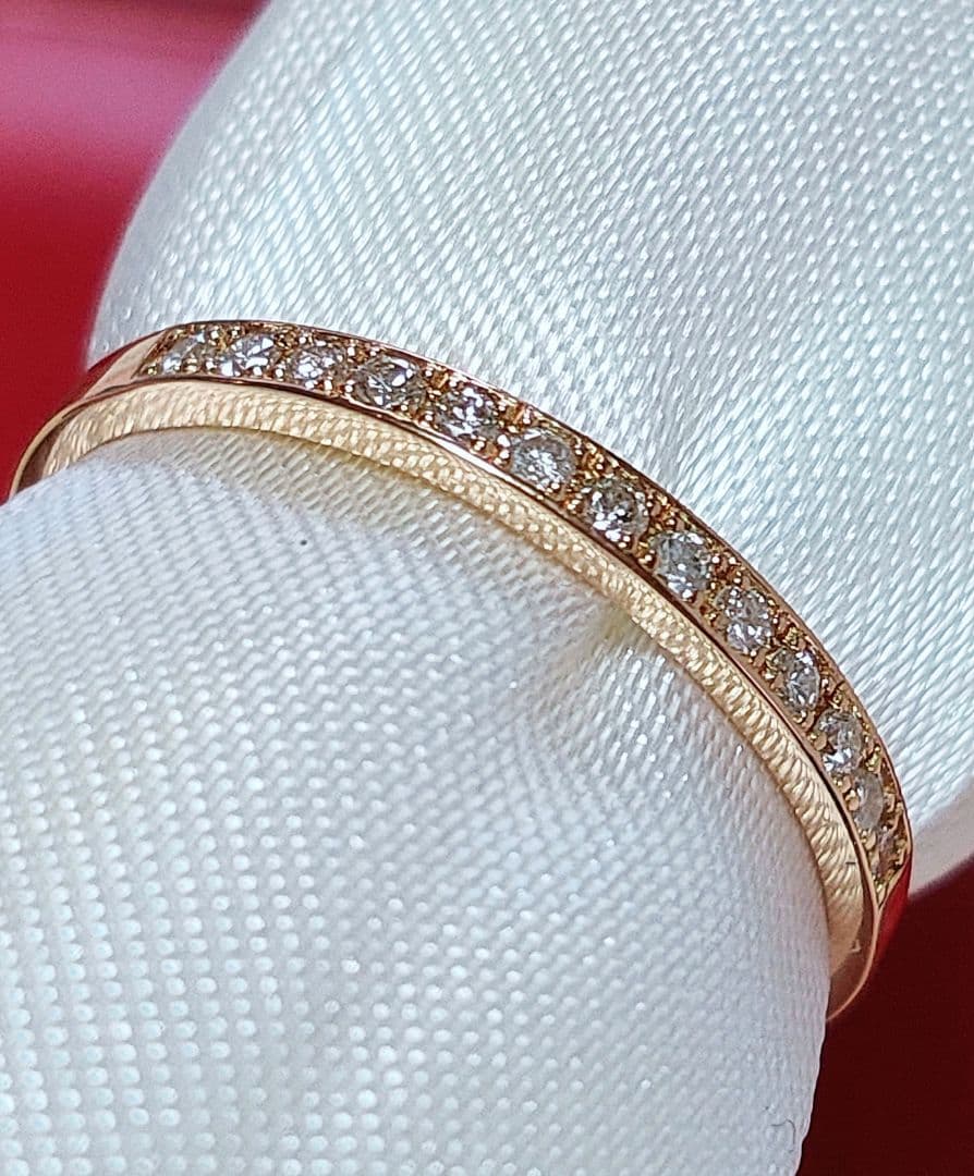 新入荷 未使用 k18PG ダイヤモンド0.10ct エタニティリング