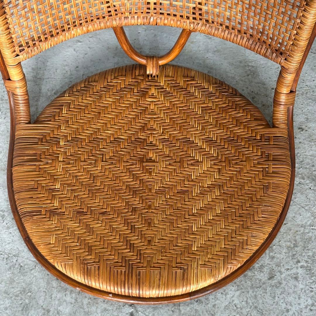 オールドラタン꧂籐ラタンフレーム 座椅子 ナチュラル天然素材 2脚セット