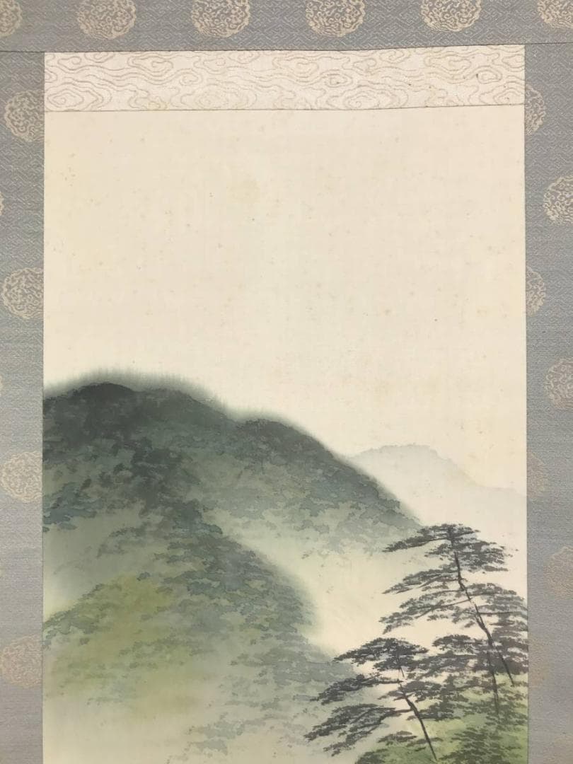 【真作】平井楳仙/嵐峡筏下り図/山水図/嵐山図/掛軸☆宝船☆AD-570