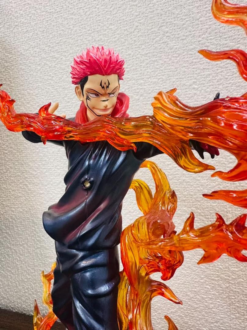 呪術廻戦 両面宿儺 フィギュア 炎エフェクト塗装済み 組立式 海外輸入品