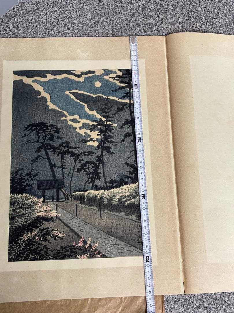 【美品】浅野竹二木版画 京洛名刹雪月花之内 高台寺萩 希少品 昭和十五年