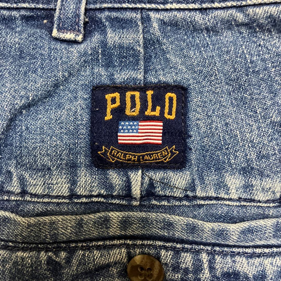 90s ラルフローレン デニムスラックス USA製 ポロチノ W34 L30 - メルカリ