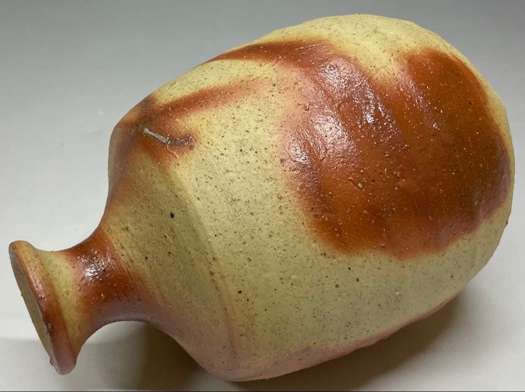 人間国宝 伊勢崎淳 備前緋襷徳利 備前焼 共箱(四方桟盛蓋) 栞 d1194