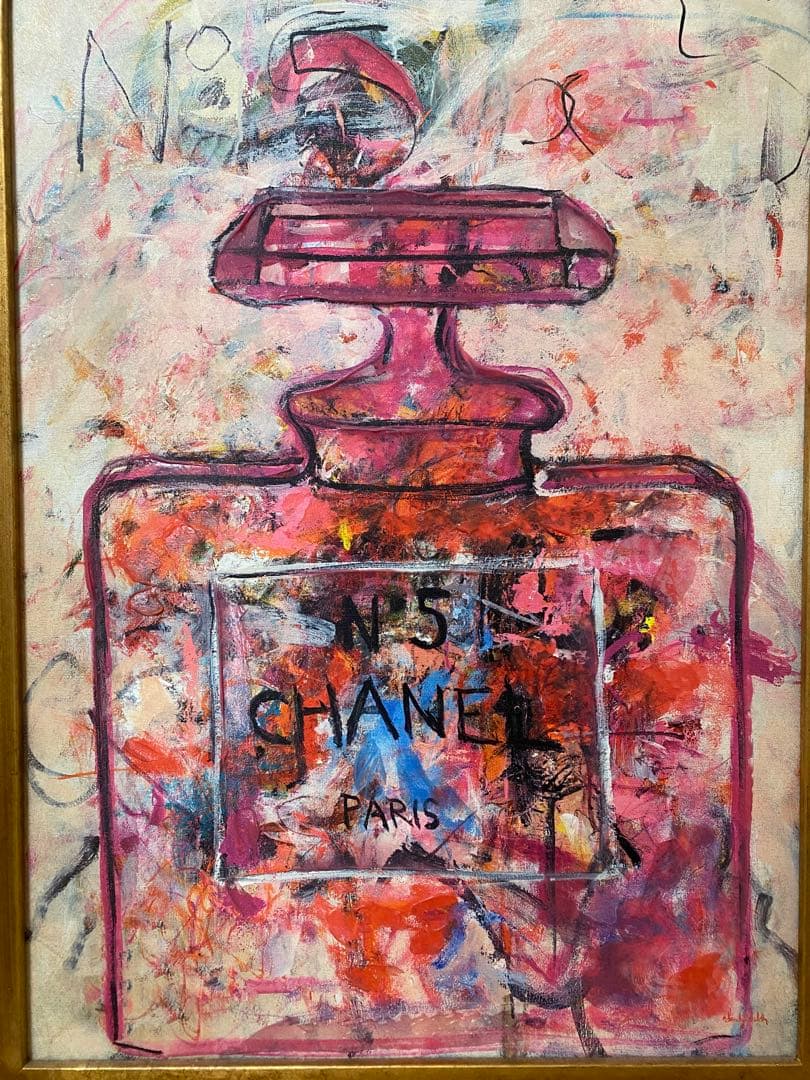 フランフラン香水ボトルのアートCHANEL ピンク壁画壁掛け置くだけ