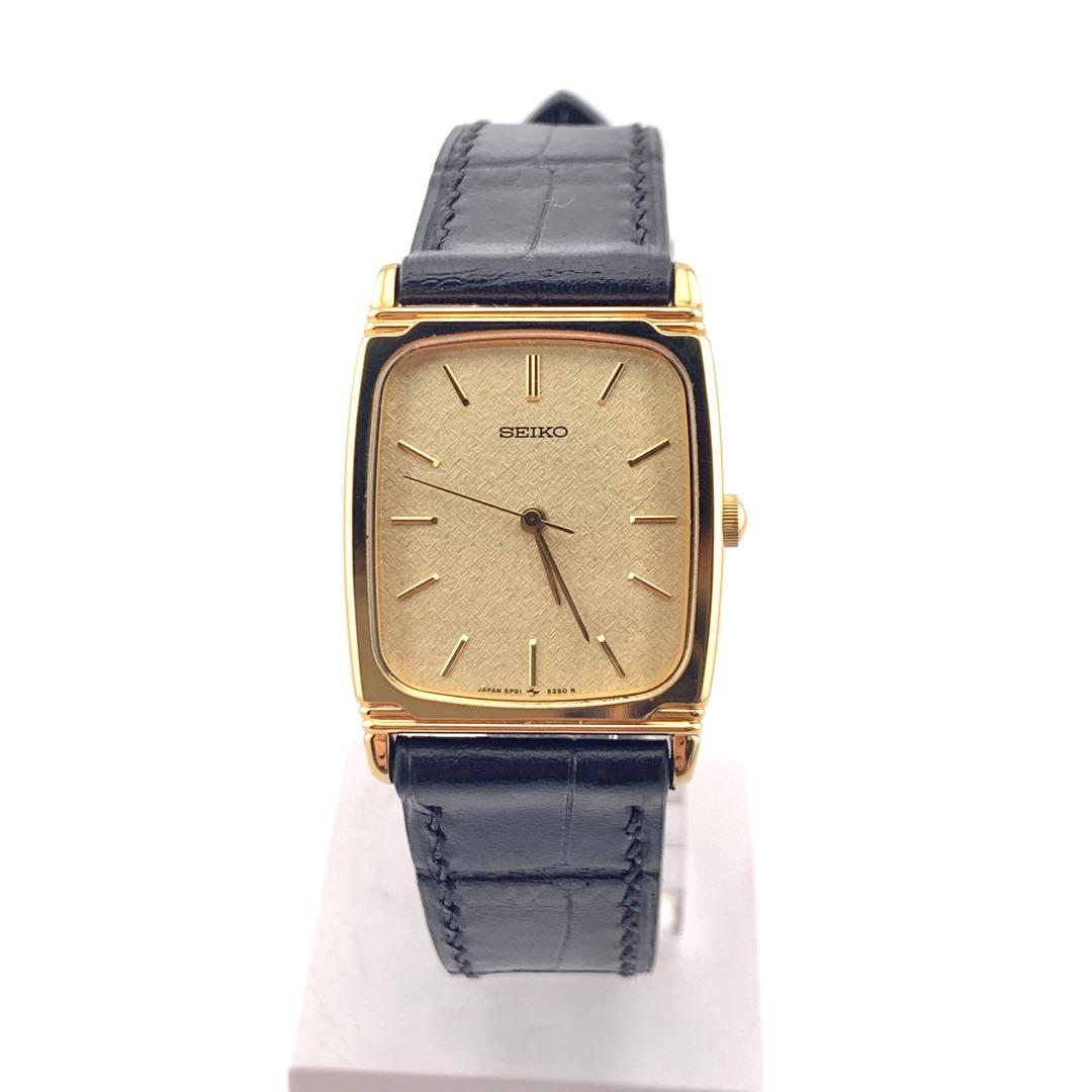7-4892 SEIKO 5P31-5170 アナログ 腕時計ゴールド/ブラック