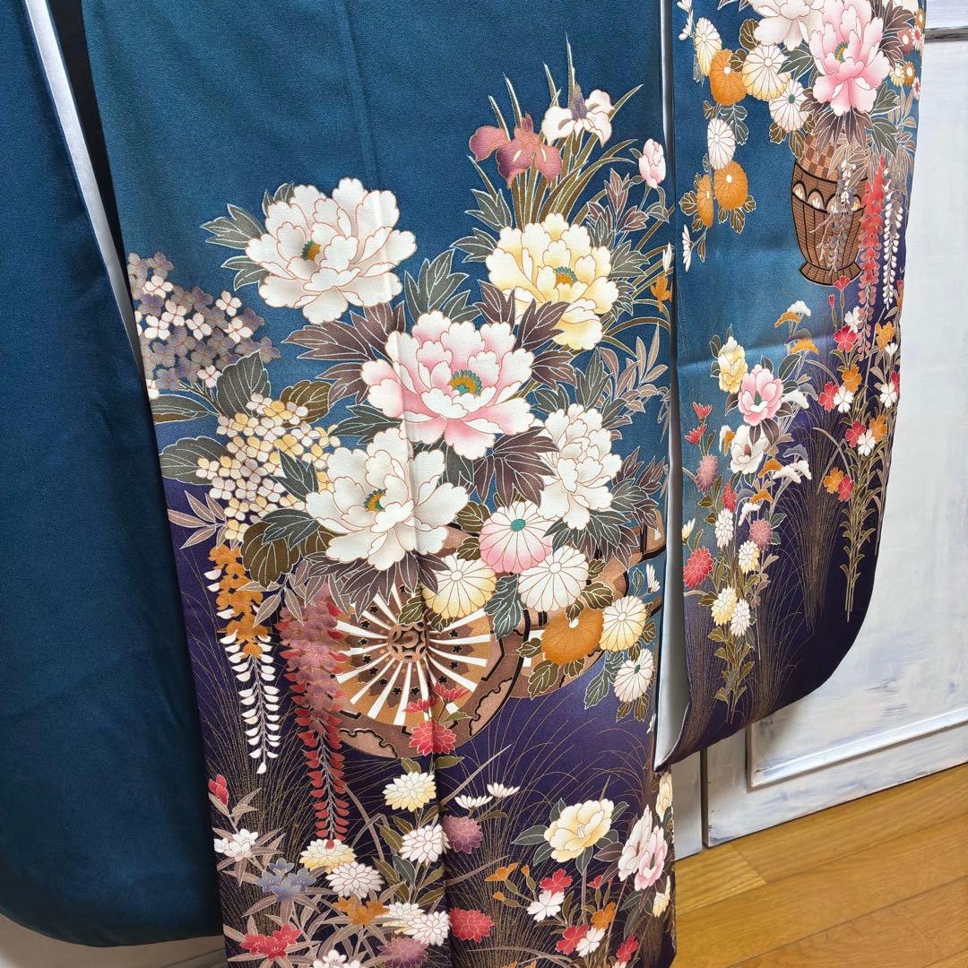 ⁂daoi20050509様⁂【振袖フルセット】極美品 草花御所車 7点セット