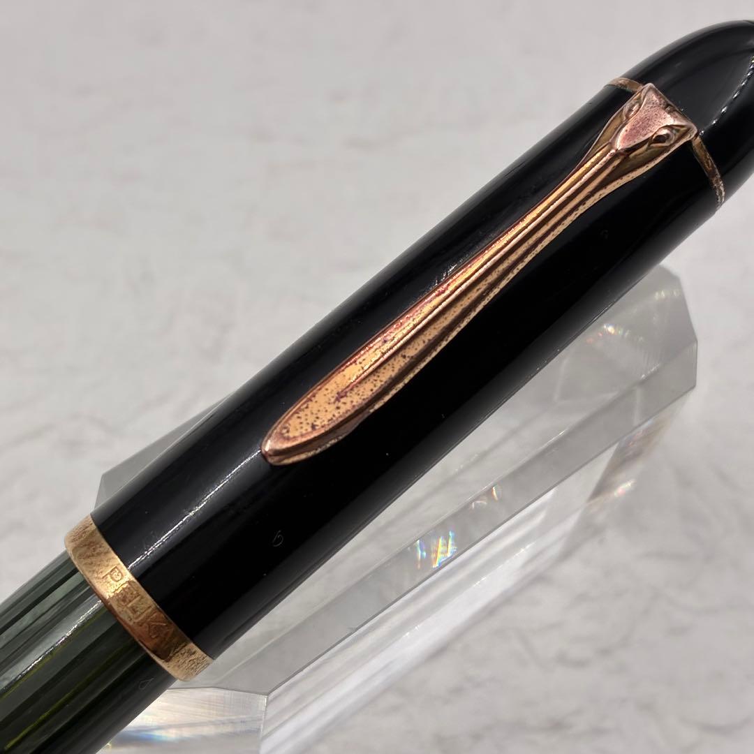 ヴィンテージ万年筆 ペリカン Pelikan 140 緑縞 14K F 書写可