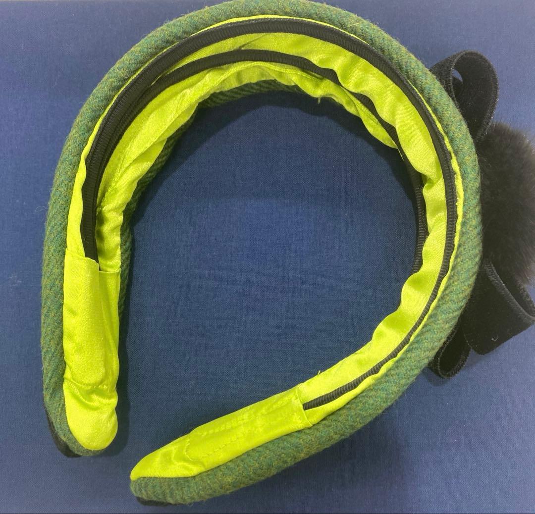 美品✨LA MAJORINAラ·マジョリーナ　大人のカチューシャ　ビーズ　緑