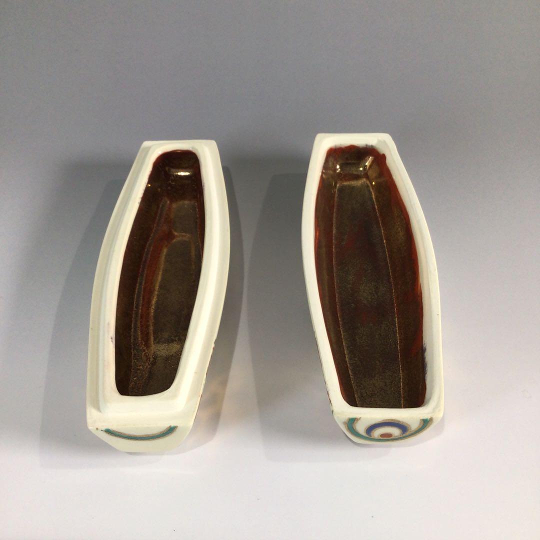 Ｐ３９１　香合　『桃岡堂造』『仁清風松竹梅鶴亀絵』『ぶりぶり香合』　共箱　茶道具