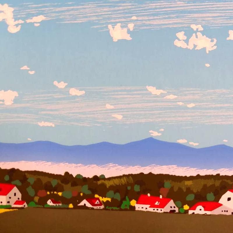 ☆ 佐藤芳彰 ☆「麦秋の丘 」シルクスクリーン 半切サイズ 新品！