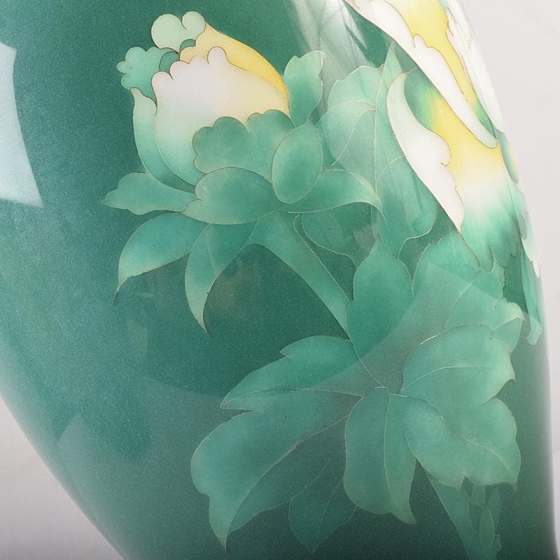 七宝焼 牡丹文 花瓶 唐木台・時代箱付 M R8760B - メルカリ