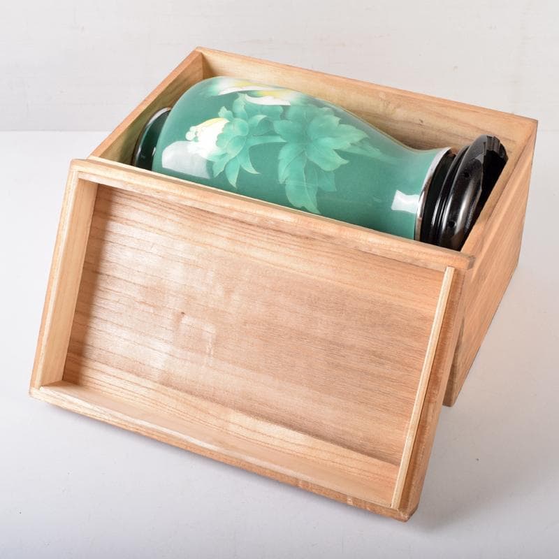 七宝焼 牡丹文 花瓶 唐木台・時代箱付 M R8760B - メルカリ