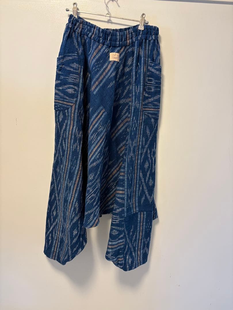 青系幾何学模様 サルエルパンツ