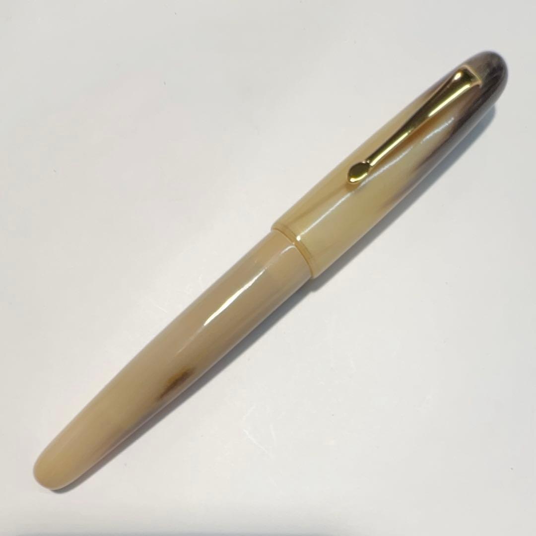 稀少品】□天然素材 水牛角軸 万年筆 M 中字 Jowoペン先 新品□