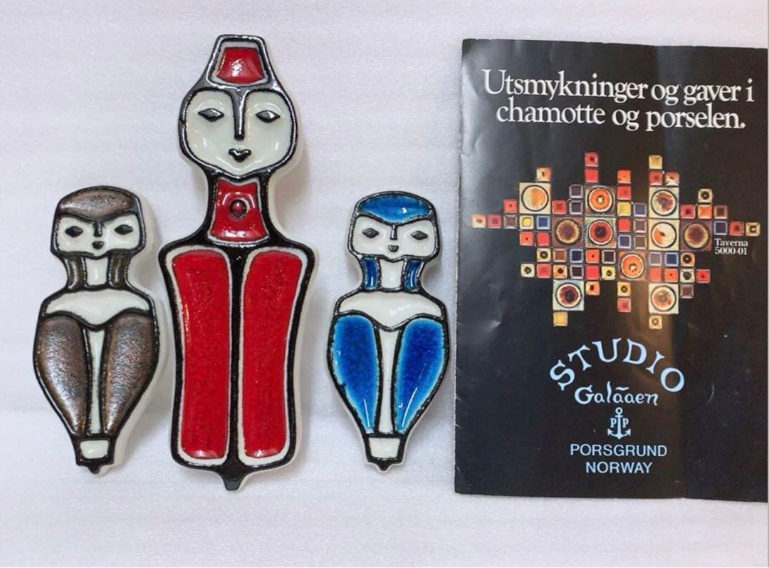 ノルウェー王室御用達Porsgrund陶磁器、Konrad Galaaen作壁飾