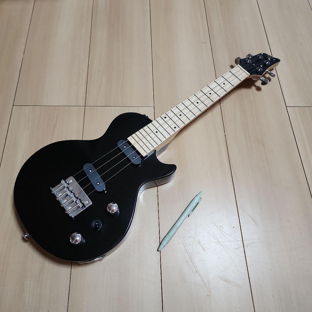 4弦 エレキギター ミニ ブラック バスウッド