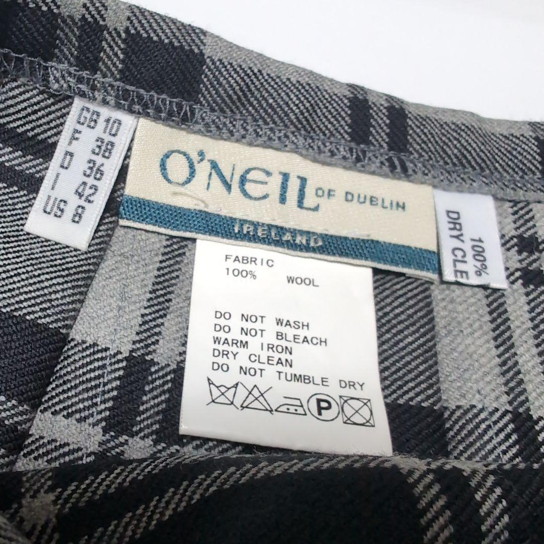 美品★オニールオブダブリン　チェック キルト ラップスカート 太ベルト★ピン付